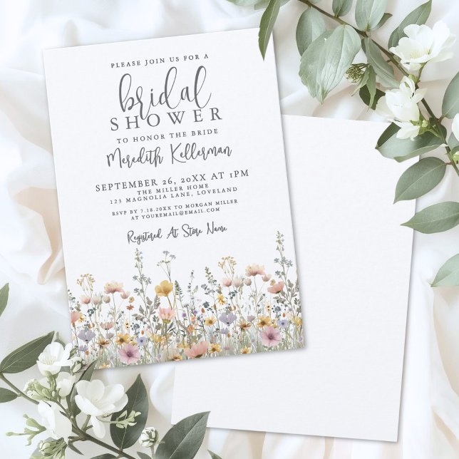 Wildflower Floral Bridal Shower Invitation (Wildflower Floral Bridal Shower Invitation)