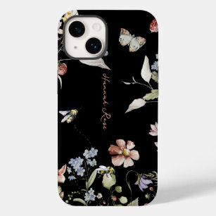 Wildflower Floral Bumble Bee   Monogram  Case-Mate iPhone 14 Case