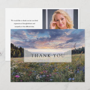 Wildflower Floral Celebration of Life Funeral Thank You Card