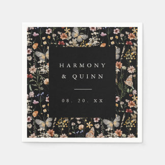 Wildflower Floral Cocktail Napkins Bar Decor