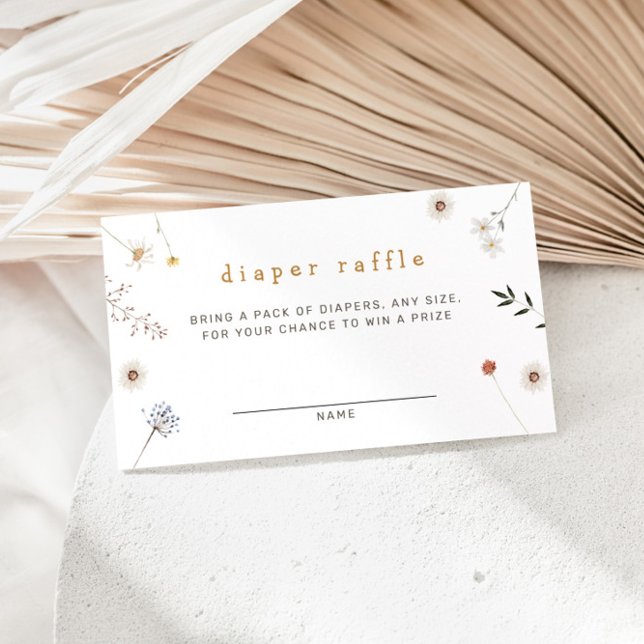 Wildflower Floral Diaper Raffle Enclosure Card (Creator Uploaded)