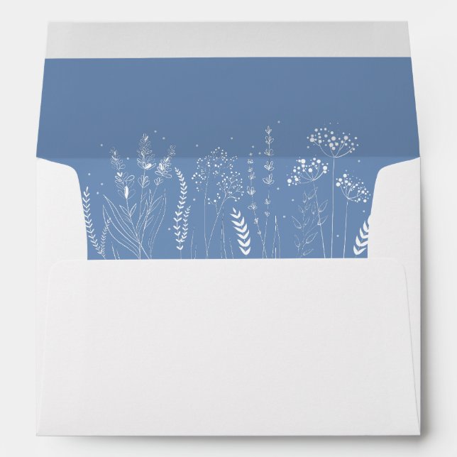 Wildflower Floral Elegant Wedding  Envelope (Back (Bottom))