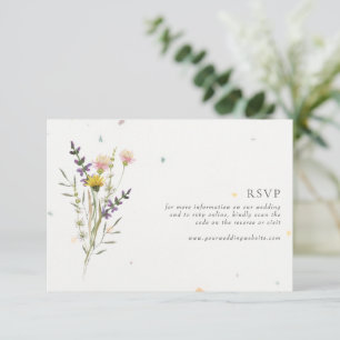 Wildflower Floral Garden QR Code Wedding RSVP Enclosure Card