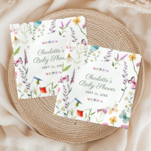 Wildflower Floral Gender Neutral Baby Shower Napkin