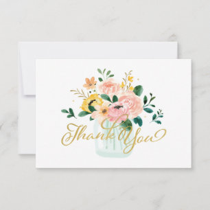 Wildflower Floral Mason Jar Thank You Card