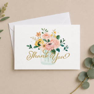 Wildflower Floral Mason Jar Thank You Card