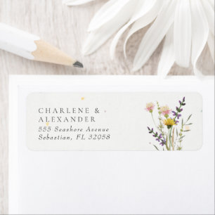 Wildflower Floral Meadow Garden Wedding Return Address Label