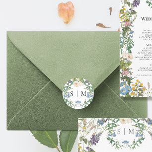 Wildflower Floral Meadow Spring Wedding Seals