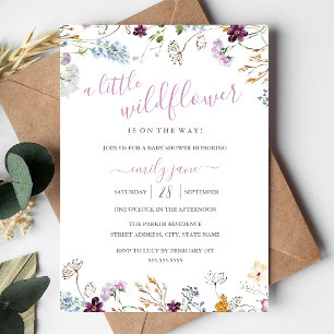 Wildflower Floral Nature Baby Shower Invitation