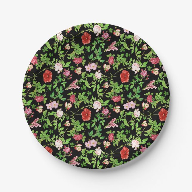 Wildflower Floral Paper Plate (Front)