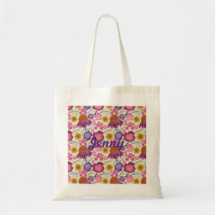 Wildflower Floral Pattern Personalised Tote Bag
