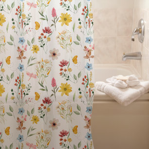 Wildflower Floral Pattern  Shower Curtain