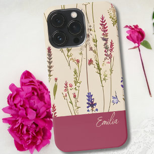 Wildflower Floral Personalised iPhone 13 Pro Case