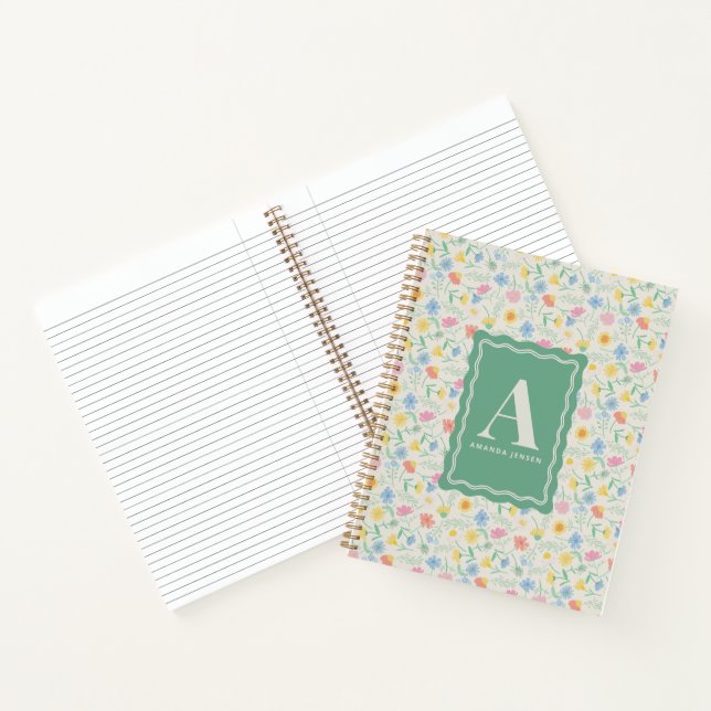 Wildflower Floral Personalised  Notebook (Inside)