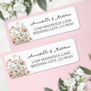 Wildflower Floral Return Address Label