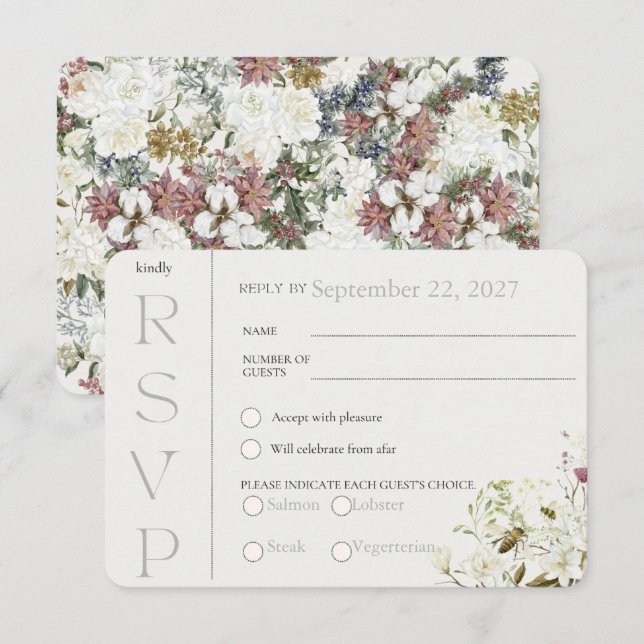 Wildflower Floral RSVP  Response Card (Front/Back)