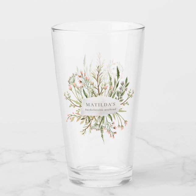 Wildflower floral rustic farmhouse pink girly glas glass (Front)