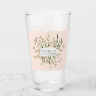 Wildflower floral rustic farmhouse pink girly glass