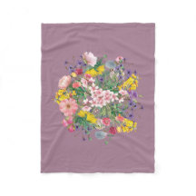 Wildflower Floral Soft Cosy Fleece Blanket