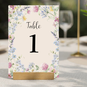 Wildflower Floral Table Card