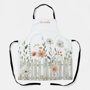 Wildflower Floral Watercolor Apron