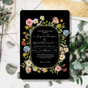Wildflower Floral Watercolor Elegant Wedding  Foil