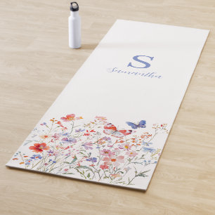 Wildflower Floral Watercolor Personalised  Yoga Mat