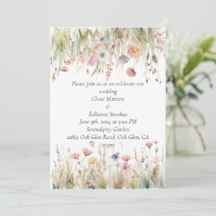 Wildflower Floral Wedding Invitation