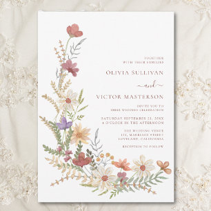 Wildflower Floral Wedding Invitation