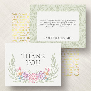 Wildflower Floral Wedding Thank You Card