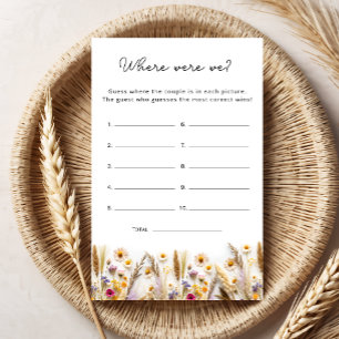 Wildflower Floral Where Were We Bridal Shower Game