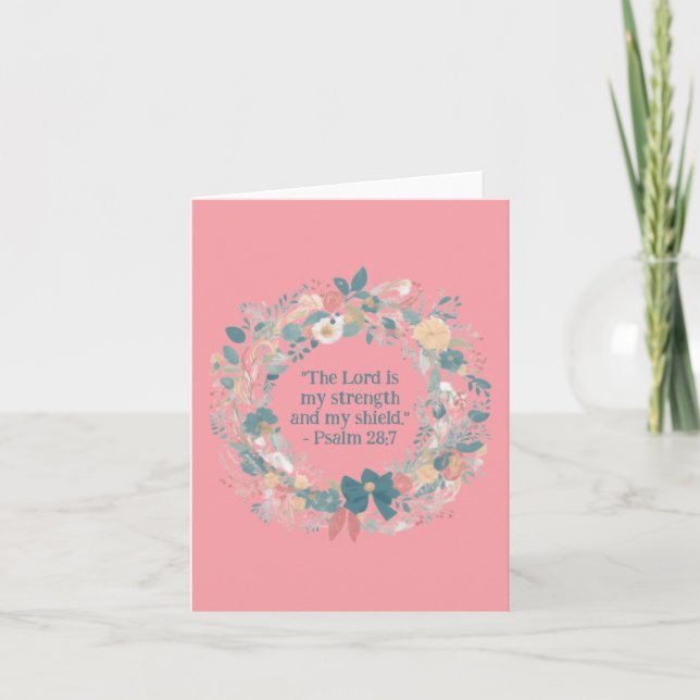 Wildflower Floral Wreath Religious Blank Card (Front)