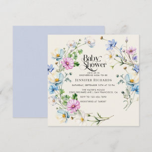 Wildflower Flower Anemone Garden Baby Shower Invitation