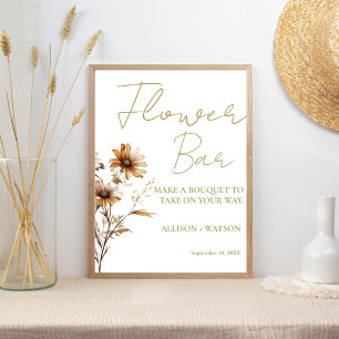 Wildflower Flower bar sign bridal shower flower