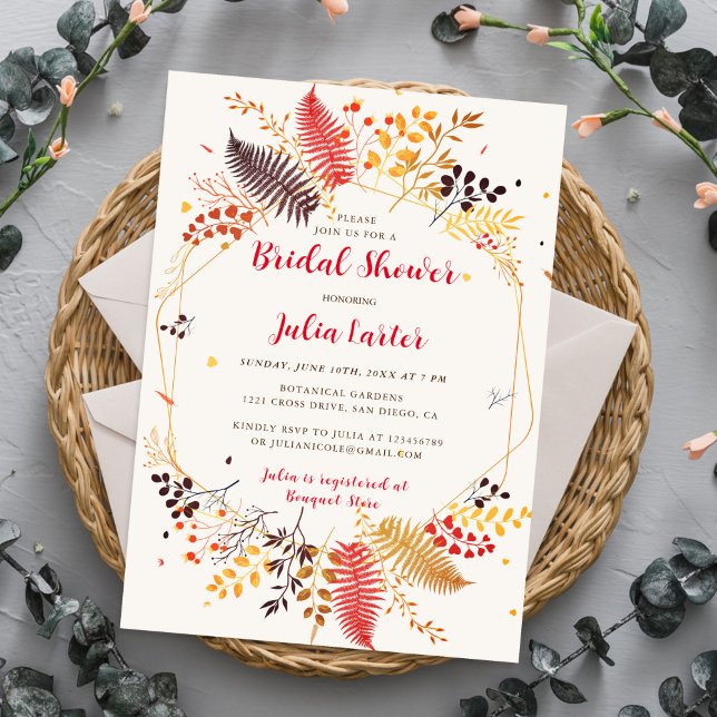 Wildflower Forest Fern Mushroom Bridal Shower Invitation (Creator Uploaded)