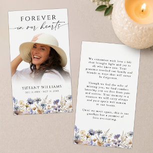 Wildflower Forever In Our Hearts Photo Prayer Card
