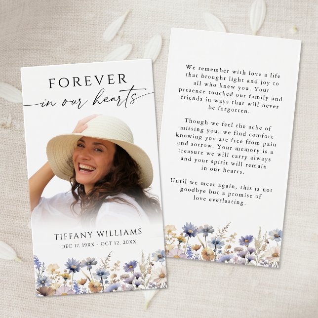 Wildflower Forever In Our Hearts Photo Prayer Card (Creator Uploaded)