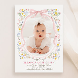 Wildflower Frame Birth Announcement