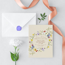 Wildflower Frame Spring Wedding Invitation