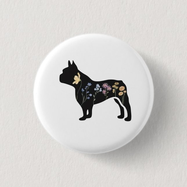 Wildflower French Bulldog 3 Cm Round Badge (Front)