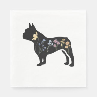 Wildflower French Bulldog Napkin