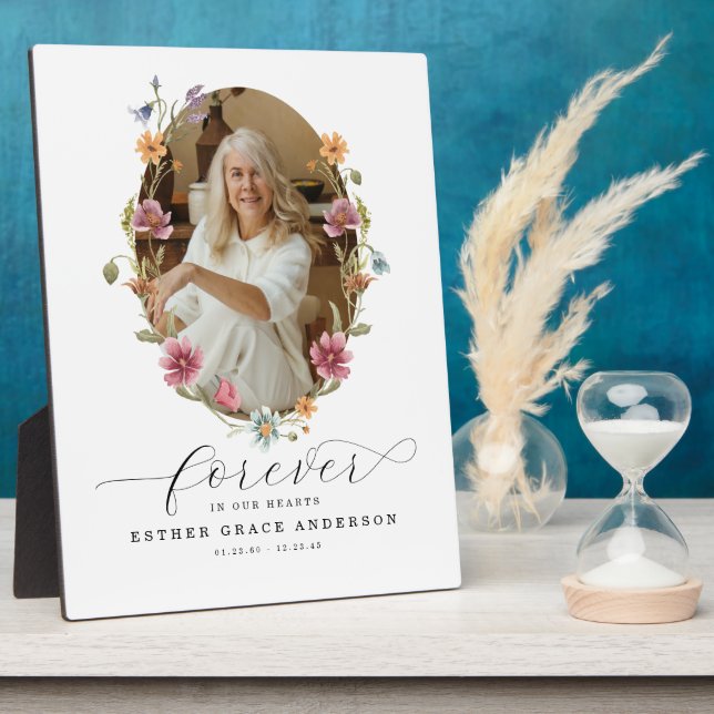 Wildflower Funeral Forever In Our Hearts Plaque (Side)