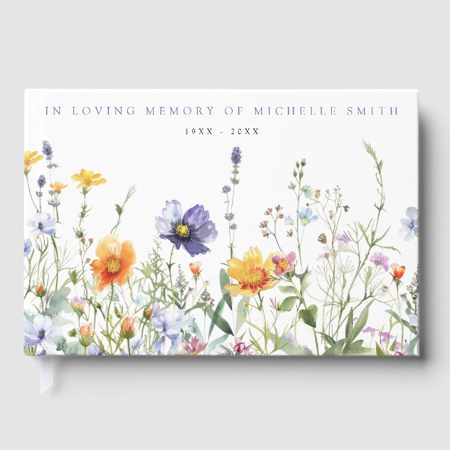 Wildflower Funeral Guest Book (Front)