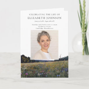 Wildflower Funeral Memorial Order Of Service Program