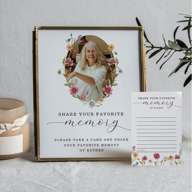 Wildflower Funeral Share a Memory Sign (Creator Uploaded)