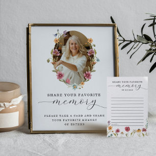 Wildflower Funeral Share a Memory Sign Advice Card