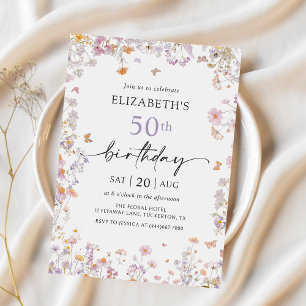 Wildflower Garden 50th Birthday Party Invitation