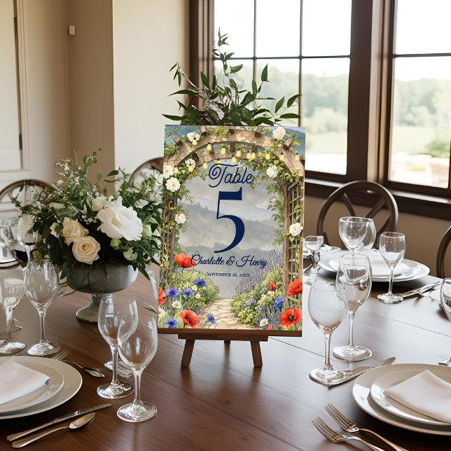 Wildflower Garden Arbor Wedding Table Number (Wildflower Garden Arbor Wedding Table Number)