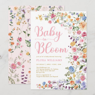 Wildflower Garden Baby in Bloom Baby Girl Shower I Invitation