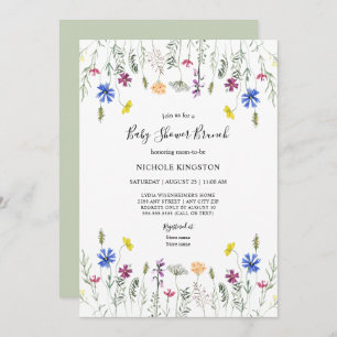 Wildflower Garden Baby Shower Brunch Invitation